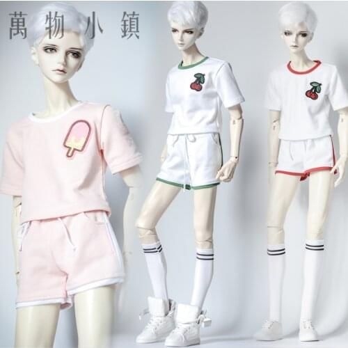 NEW Youth 1/3 1/4 Uncle SD10 BOY MSD BJD Doll Clothes Green /Red /Pink Printing Sport Suit