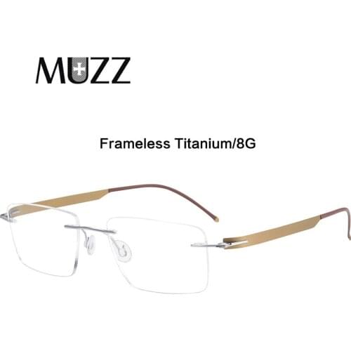 Ultralight Titanium Square Frameless Glasses Frame Men Rimless Optical Hyperopia Prescription Eyeglasses New Frameless Eyewear