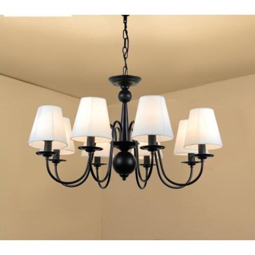 Living room lighting American restaurant bedroom decoration creative modern minimalist personality household fabric chandelier