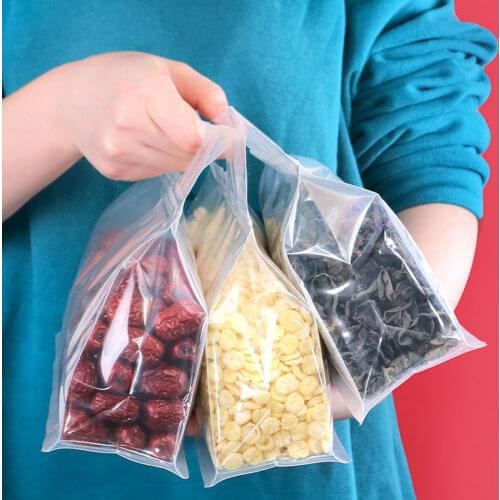 Fruit Food Bag Ziplock Waterfroof Storage Bags 50Pcs Thicken Dried Snack Refrigerator Food Bags Plastic Portable Packaging Bag