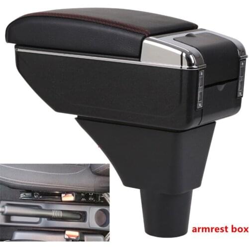 For Renault Sandero Stepway armrest box central Store content Storage box armrest box with cup holder ashtray USB interface