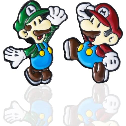 Mario & Luigi Mario Bros Nintendo Earrings Summer Jewelry 2017 for Woman Cartoon Accessorites Cosplay