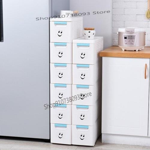 19cm Slot Storage Cabinet Plastic Drawer Type Toilet Shelf Narrow Cabinet Kitchen Crevice Arrangement Storage Cabinet