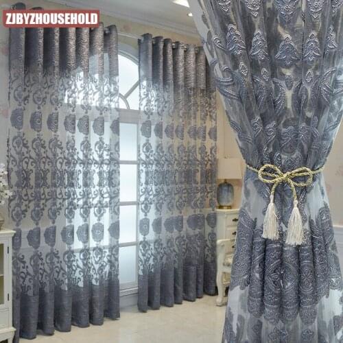 European-style Curtains Hollow Pattern Luxury Custom Atmospheric Finished Product Curtains for Living Dining Room Bedroom