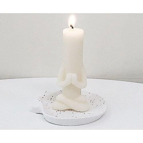 Simple Yoga Portrait Prayer Candle Silicone Mold Columnar Decorative Candle Making Candle Mould
