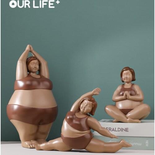 Modern Nordic Simple Yoga Fitness Fat Girl Creative Decoration Living Room Entrance Bedroom Sample Room Decoration Gift
