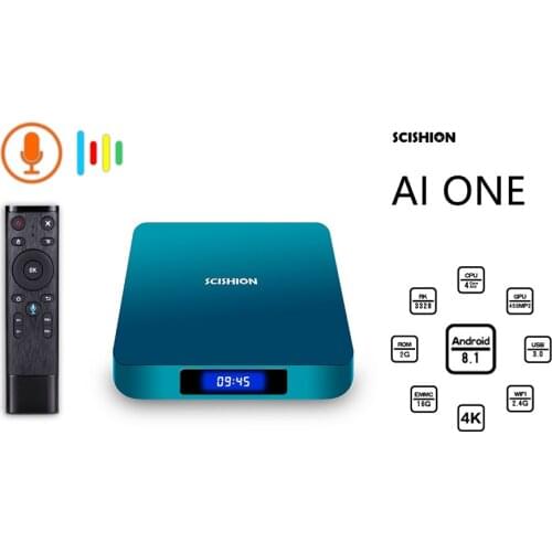 20pcs AI ONE Voice Control TV Box Android 8.1 Smart Tv Box Rockchip 3328 2GB 16GB WiFi Set Top Box Bluetooth Set-top Box