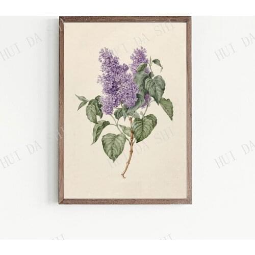 Vintage Lavender Plant Art, Kitchen Wall Decor, Farmhouse Kitchen Decor, Kitchen Gifts, Flower Wall Art, Laundry Room Wall Art