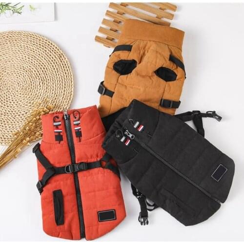 Winter Pet Dog Clothes Warm Harness Jacket For Small Dogs Winter Clothing Chihuahua Vest French Bulldog Thickening Coat