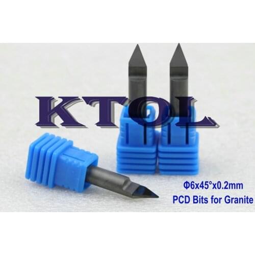 0.2mm 45 Degree V Bit CNC End Mill Diamond PCD Tools Stone Cutter, HARD Granite Bit CNC Engraving Router Tools PCD Cutter China