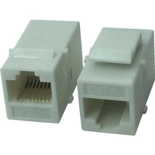 10pcs CAT6 RJ45 Keystone Jack Female Coupler Insert Snap-in Connector Socket Adapter Port For Wall Plate Outlet Panel