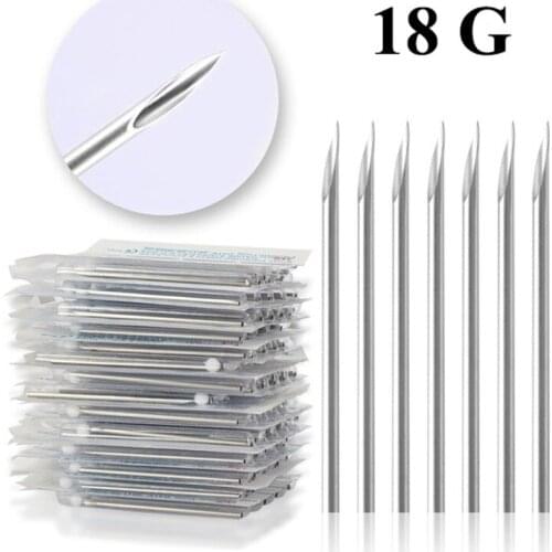 100PC 18G Piercing Needles 18G Sterile Disposable Body Piercing Needles 18G For Ear Nose Navel Nipple Free Shipping