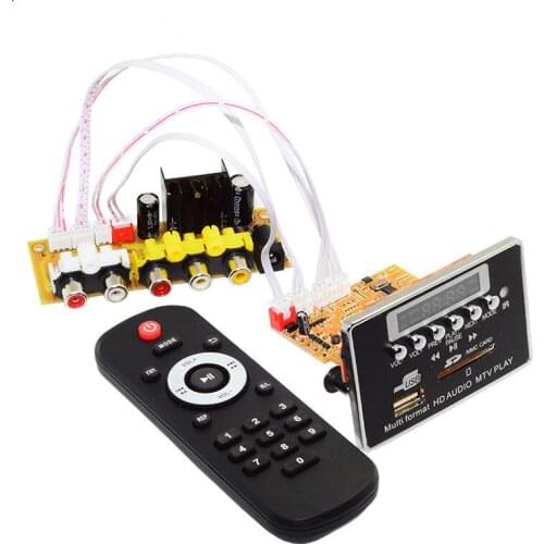 12V Stereo Music Wireless Bluetooth 4.2 Video Decoder Board RM / RMVB FLAC APE BT MP3 JPEG PNG AUX U Disk and TF USB FM