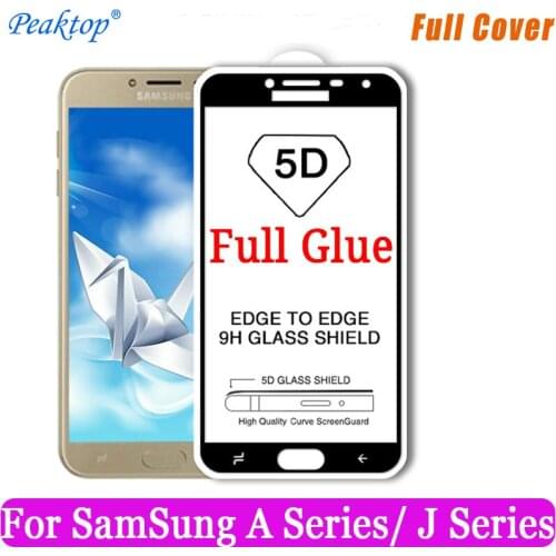 2pcs 9D Full Glue Tempered Glass For SAMSUNG Galaxy A3 A5 A7 2017 J2 J5 Prime J3 J5 2017 On6 Full Cover Screen Protector Film