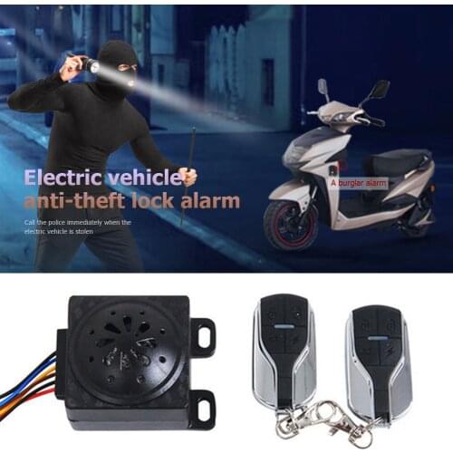 36-72V Waterproof Electric Scooter Moped Alarm Security System with Dual Remote Control 110dB Moped Anti-theft Alarm