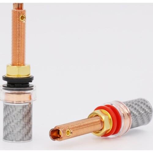 4pcs Copper Speaker cable amp Binding post Terminal Plug tube audio speaker terminal plug CF-WH-MS-CL-CU