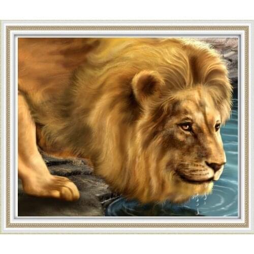 5d Diamond Embroidery Animal Lion Cross Stitch Dmc Cross Stitch Mosaic Painting Rhinestones chinese embroidery kits Needlework
