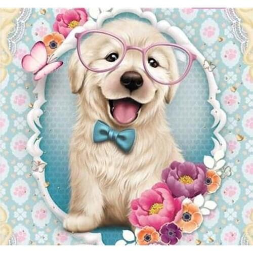 5D DIY diamond embroidery full circle diamond painting dog new arrival animal home decoration art