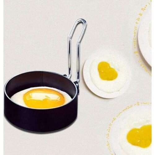 2Pcs Nonstick Stainless Steel Fried Egg Mold with Handle Round Pancake Molds Eggs Frying Mould Kitchen Tools