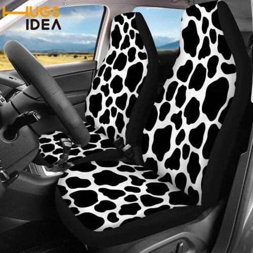 HUGSIDEA Cow/Zebra/Leopard Print Design 2pcs/set Car Seat Cover Colorful Auto/Vehicle/SUV Front Protector Case Universal