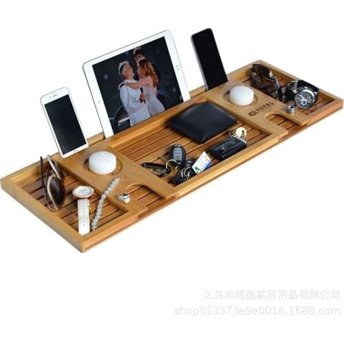 1Pc Wooden Handmade Bath Tray Bathroom Shelves Apply For Pad/Book/Tablet Home Bathrooms Accessories Bathtub Rack NJ72617