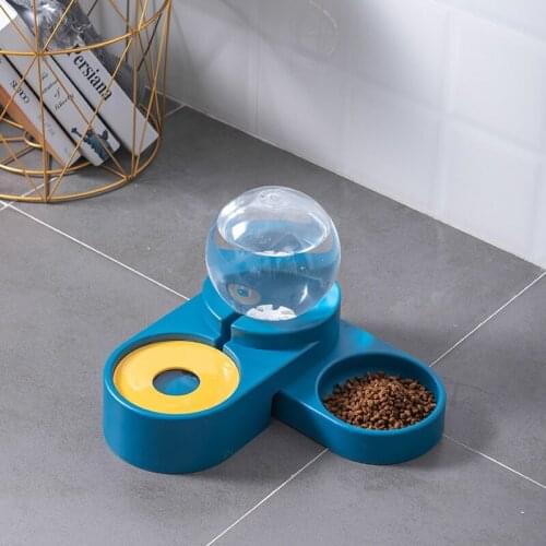 Cat Bowl Cat Food Holder Double Bowl Automatic Water Feeding Dual-Purpose Cat Snack Bowl Rice Basin Drinking Water Dog Bowl