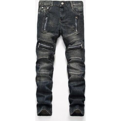 2020 European and American Nostalgic Motorcycle Jeans Mens Original Cool Mens Fashion Pants Outdoor Casual Pants
