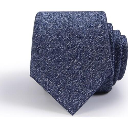 High Quality 2019 New Designers Brands Fashion Business Casual 7cm Slim Ties for Men Necktie Retro Blue Wedding with Gift Box