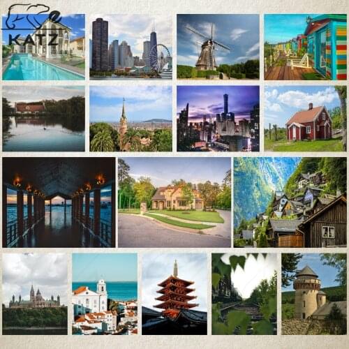 Train Track Diamond Painting Leisure Toys Modern Landscape Coastal Architecture Diamond Embroidery Handmade Diy Leisure Toys