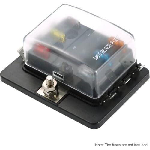 KKMOON12V 24V 6 Way Mini Blade Fuse Box Holder APM ATM 5A 10A 25A for Car Boat Marine Trike