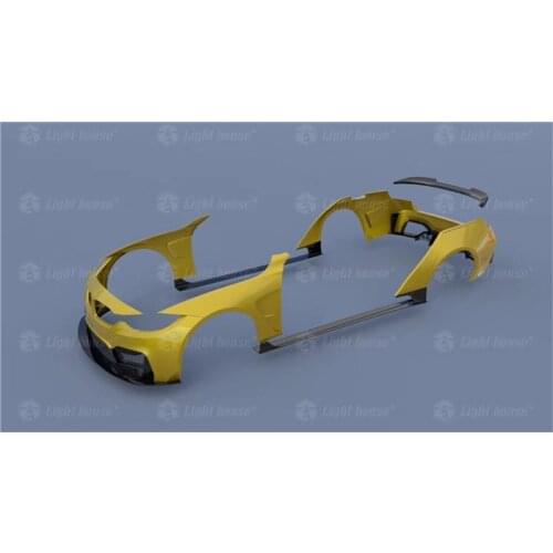 Suit For 3 Bmw Series Wide Body Surround F30 F35 Modified Carbon Fiber Front Bar Rear Wing Wheel Brow Set