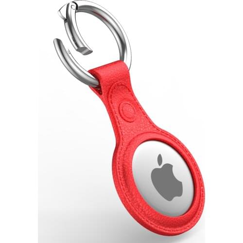 Lychee Pattern Leather Apple AirTags Protective Cover Keychain Leather Case Airtags Bluetooth Wireless Tracker Shell Sleeve