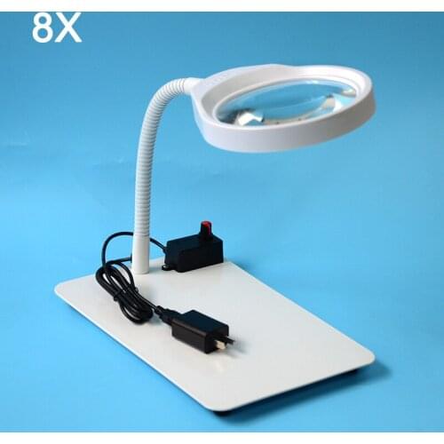 Multifunctional Desktop Magnifier Jewelry Loupe Adjustable Angle Reading Watch Repair Magnifying Glass LED Desk Lamp