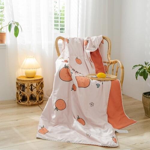 4Size Washable Cotton Summer Quilt Cute Thin Cool Quilt Summer Air Conditioner Quilt Washable Machine Wash Thin Bedding Blanket