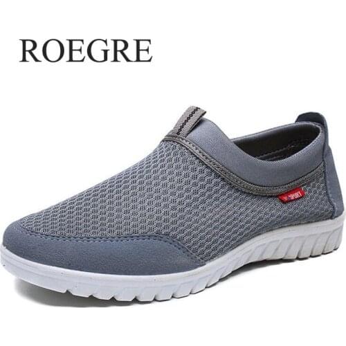 2019 New Summer Breathable Mesh Shoe Sneakers For Men Mens Casual Shoes Slip-On Male Shoes Loafers Casual Walking Size 38-48