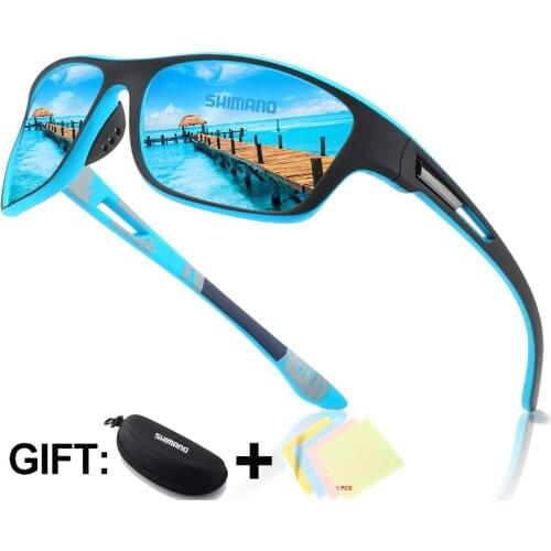 Shimano Sports 100% Polarized Sunglasses For Men Hiking Goggles Sport 2021 UV Protection Climbing Blue Mirror Lens Shades