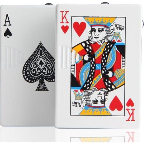 Poker Banknote Checking Metal Windproof Butane Gas Lighter And Cigarette Accessories Set Creative