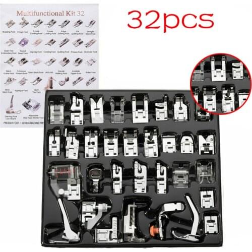 32pcs Sewing Machine Presser Foot Feet Set for Brother Singer Janome/New Home Sewing Machines Foot Tools Accessory Sewing Tool