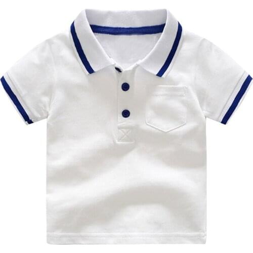 2019 New Kids Boy Clothing Summer School Uniform Children Shirt Short Sleeve Cotton Baby Boys Shirt BC114