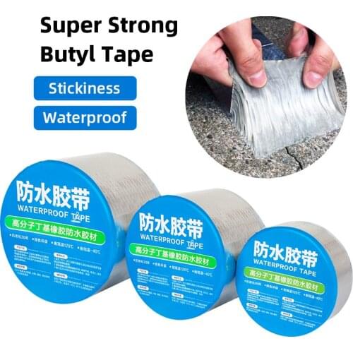 Aluminum Foil Butyl Rubber Tape Self Adhesive Resistance Waterproof High Temperature for Roof Pipe Repair Home Renovation Tools