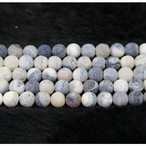 Dream Gray Fire Dragon Veins Necklace Beads Nature Frost DIY Gems Stone Beads 8mm Charms Beads Best Choice Gifts