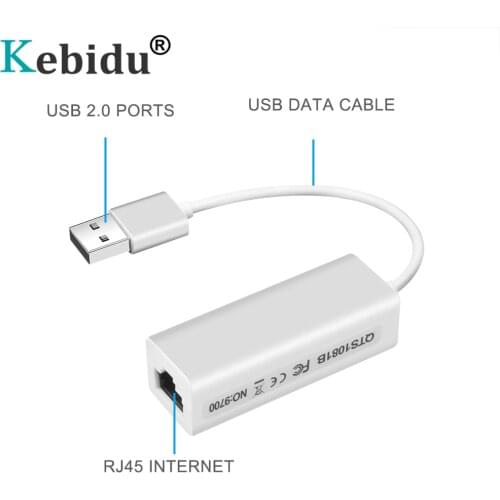Kebidu USB 2.0 To RJ45 Lan Adapter Network Card RD9700 High Speed For Mac OS Android Tablet PC Laptop Windows XP 7 Promotional