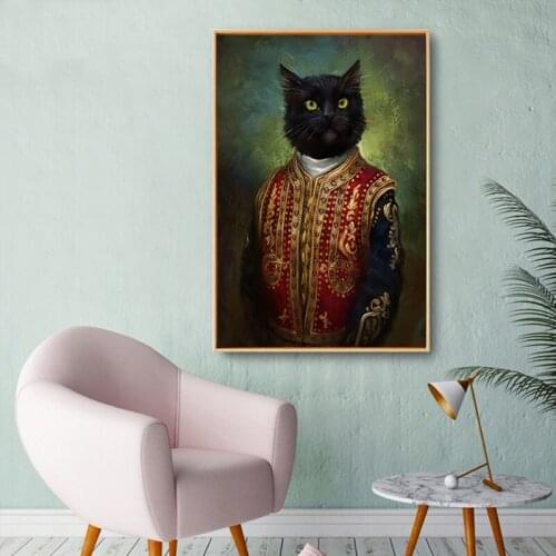 Nordic Large Wall Poster Animals Cat Art Prints Nursery Wall Picture Canvas Painting Kids Room Decor No Frame Canvas Prints
