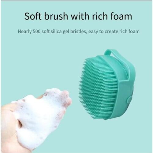 Bath Brush Silicone Shower Massage Scrubber Body Skin Exfoliating Scrubbing Tool Pet Dog Cat Silicone Bath Massage Brush