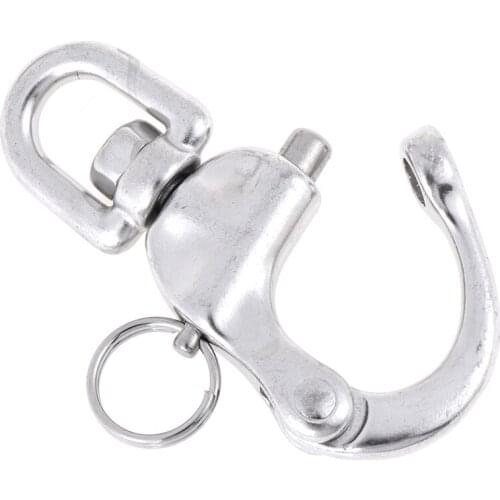 Stainless Steel Quick Release Boat Chain Shackle Swivel Snap Hook 70mm