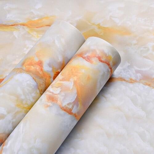 Modern Kitchen Stickers Waterproof Oilproof Classic Marble Pattern Wall Stickers Protect Desktop One Piece Self-adhesive 60cm*1m