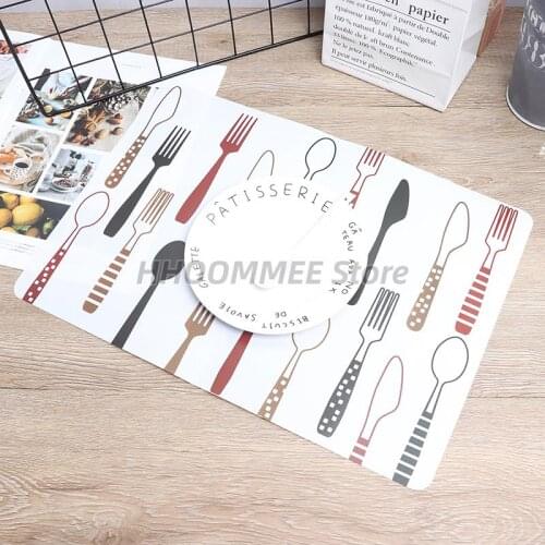 2PCS Placemats PVC Table Mat Kids Tableware Cartoon Dining Table Disc Pads Coasters Plate Bar Plate Mats 40*28cm