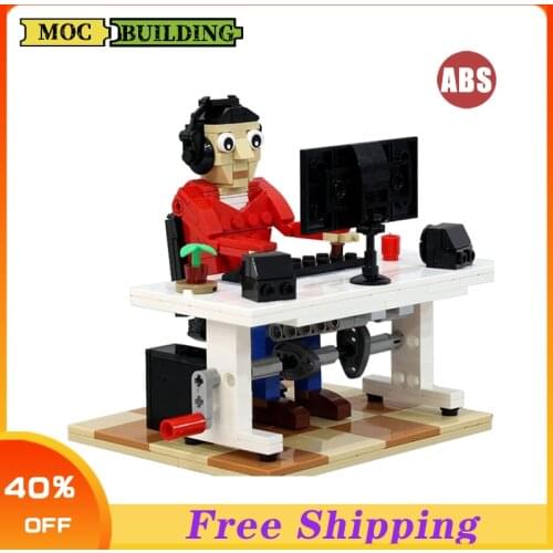 337PCS MOC Building Blocks Creators Creativity Computer Office, City Office Worker Building Blocks Children Toys Kids Gift