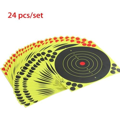 SPINA OPTICS 24 sticks per pack Splash flower target 8-inch adhesive Reactivity Shoot Target Aim for Gun / Rifle / Pistol Binder