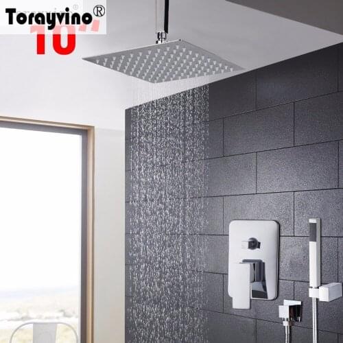 Torayvino Shower Faucet 10 inch Bathroom Faucet Chome With Diverter Shower Heads Positive Shower Faucet